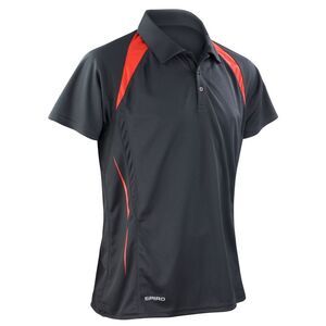 Spiro Mens Team Spirit Polo Shirt / Black/Red